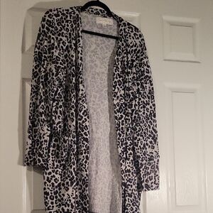 French Laundry Black and White Animal Print Cardigan